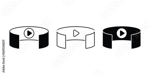 360 degree panoramic video. Illustration vector