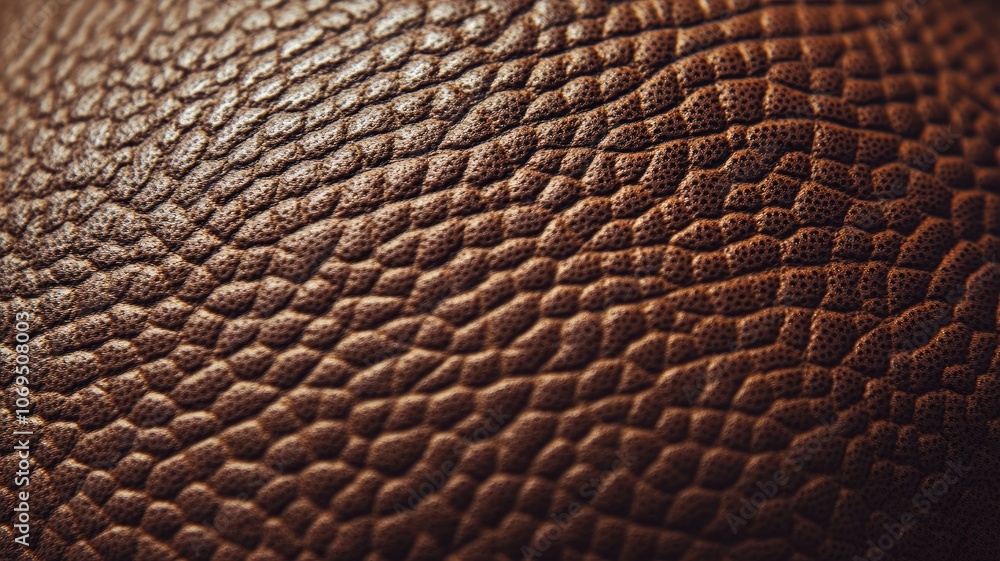 Close-up of textured brown leather surface with detailed patterns Close-up of textured brown leather surface with detailed patterns