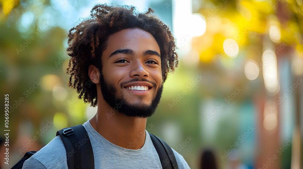 Smiling Man with Curly Hair - Photo Smiling Man with Curly Hair - Photo