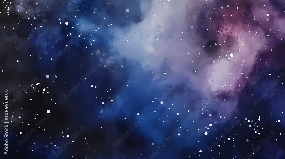 Fototapeta premium Abstract watercolor galaxy with sparkling stars. Celestial. Illustration