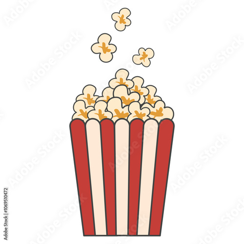 Popcorn snack in a box , popcorn in a basket , bucket