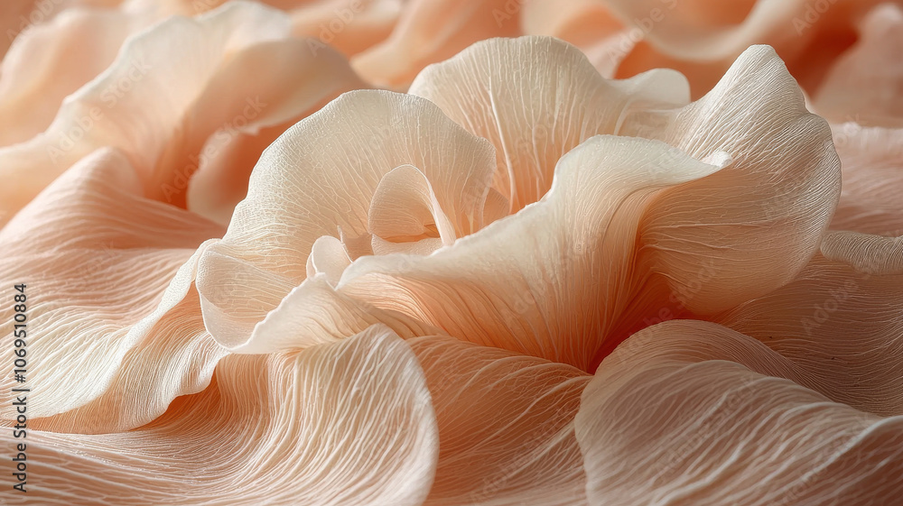 Soft peach flower petals with delicate textures and gentle curves Soft peach flower petals with delicate textures and gentle curves