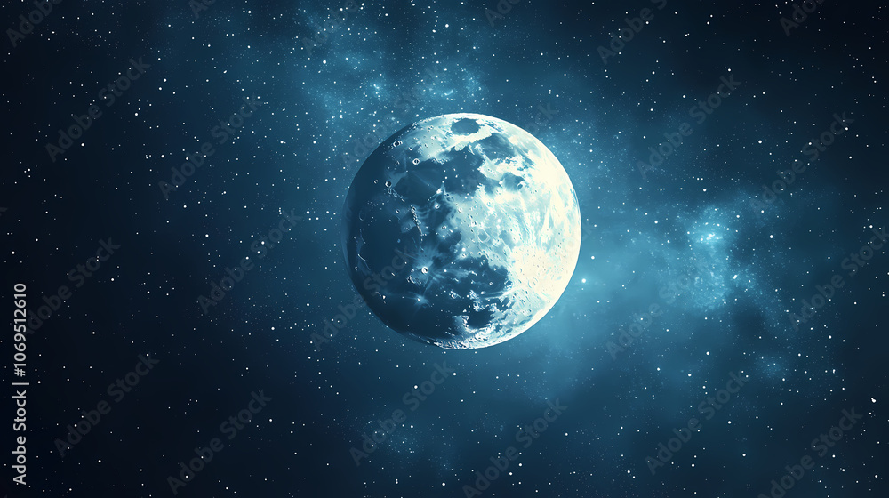 Close up view of the moon in a night sky featuring an oil painting style that captures the beauty of a celestial scene. Celestial. Illustration Close up view of the moon in a night sky featuring an oil painting style that captures the beauty of a celestial scene. Celestial. Illustration