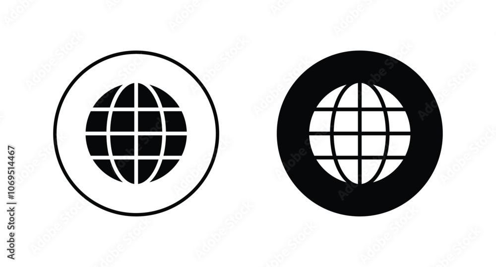 Globe Icon vector, Go to web symbol icon vector Globe Icon vector, Go to web symbol icon vector