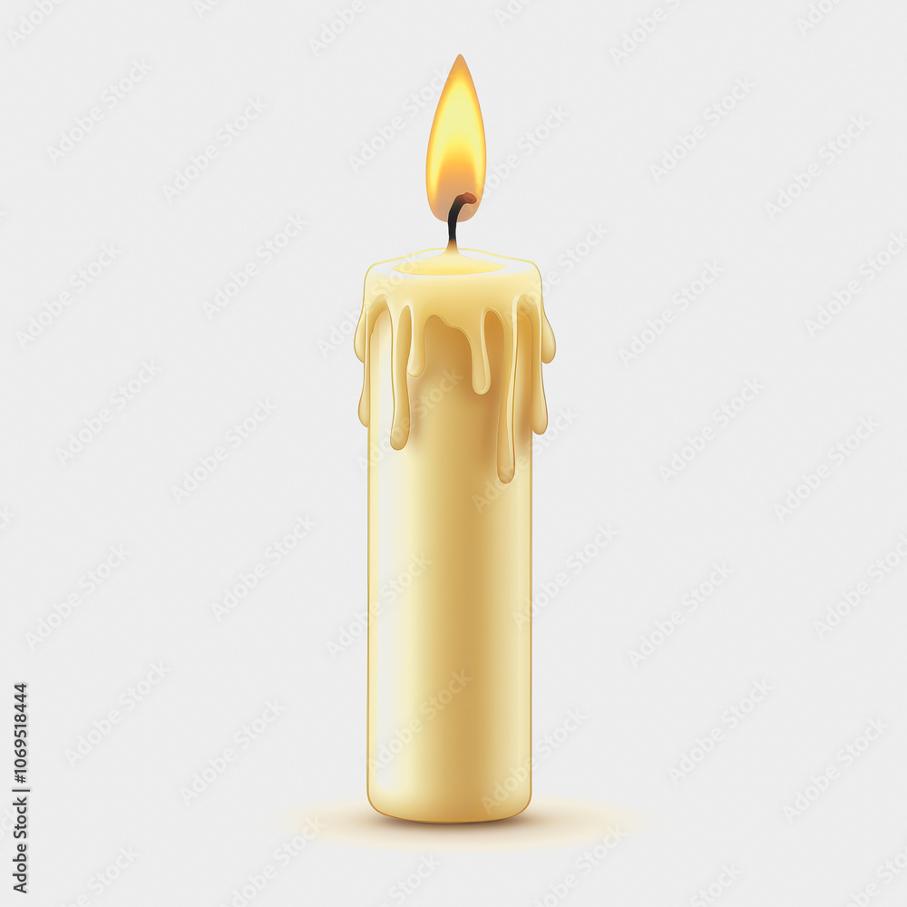 Elegant Christmas Candle on White Background Elegant Christmas Candle on White Background