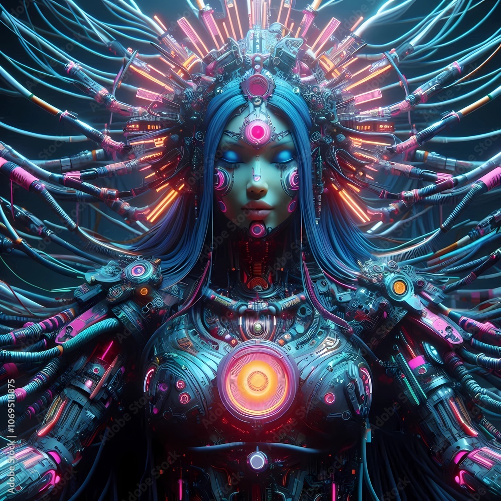 Fototapeta premium Cyberpunk character 
