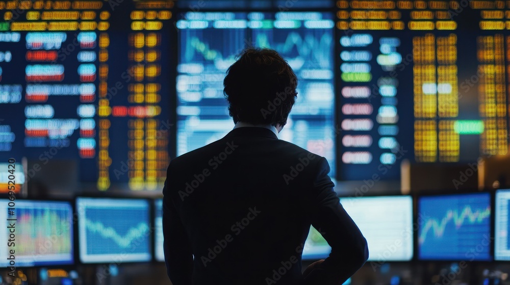 Stock Market Trader Observing Data Stock Market Trader Observing Data
