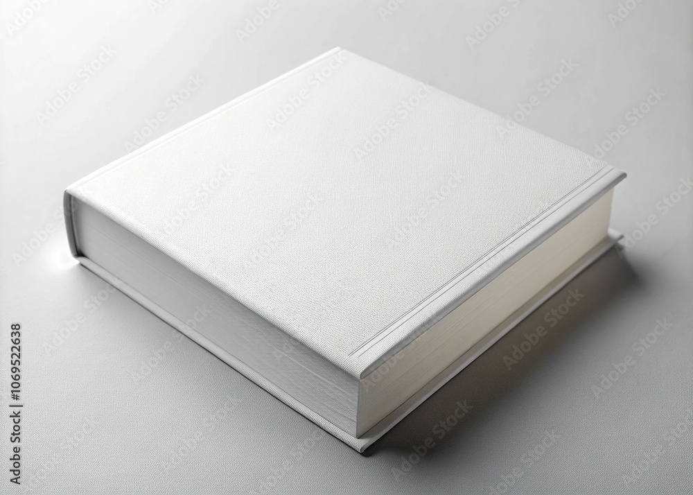 AI Generated Hard Cover Book Mockup - White Book, Left Position AI Generated Hard Cover Book Mockup - White Book, Left Position