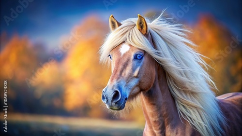 Wallpaper Mural Blue-eyed miniature horse, captivating photo, ample room for text. Torontodigital.ca