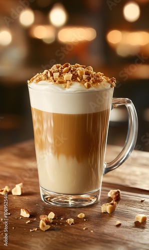 Delicious toffee net latte, caramel latte,generation AI