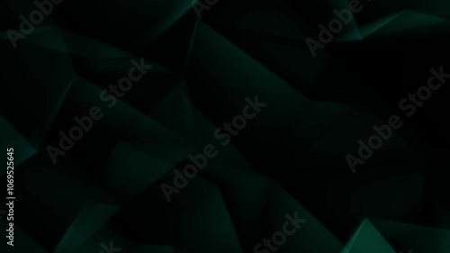 Black Green Abstract Geometric Polygon Motion Background	
