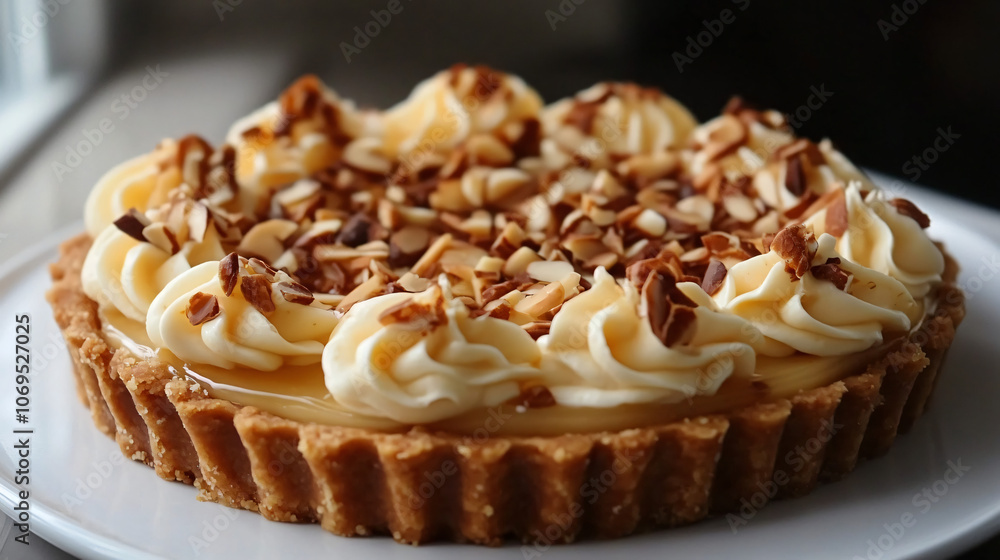 Apple tart with almond cream filling. Apple tart with almond cream filling.