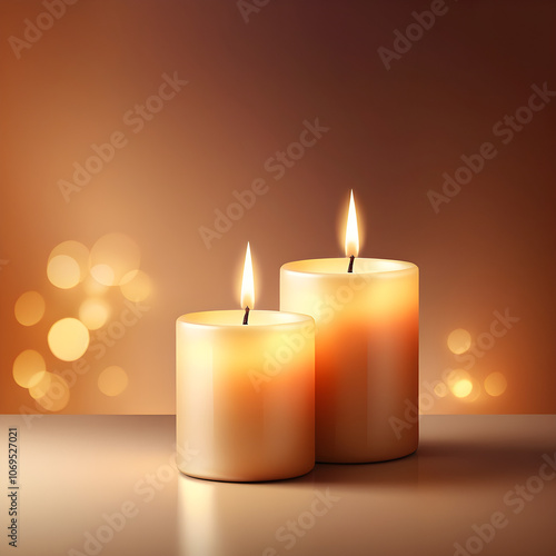 illuminated background with candle flames 