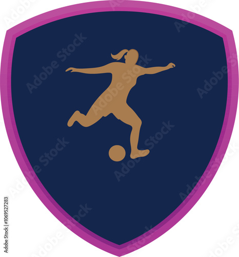 football man shield logo design soprt man logo photo