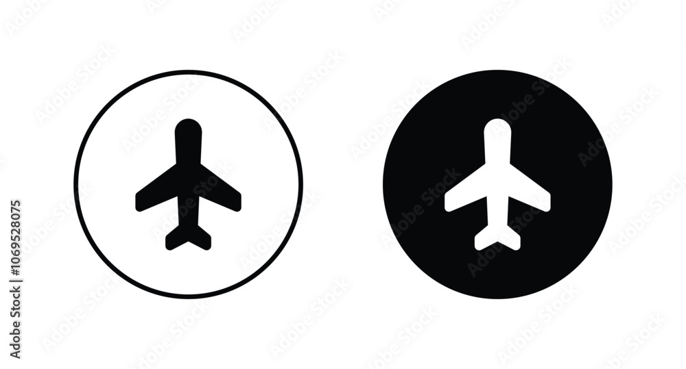 Airplane icon. Plane symbol. Air plane icon vector illustration Airplane icon. Plane symbol. Air plane icon vector illustration