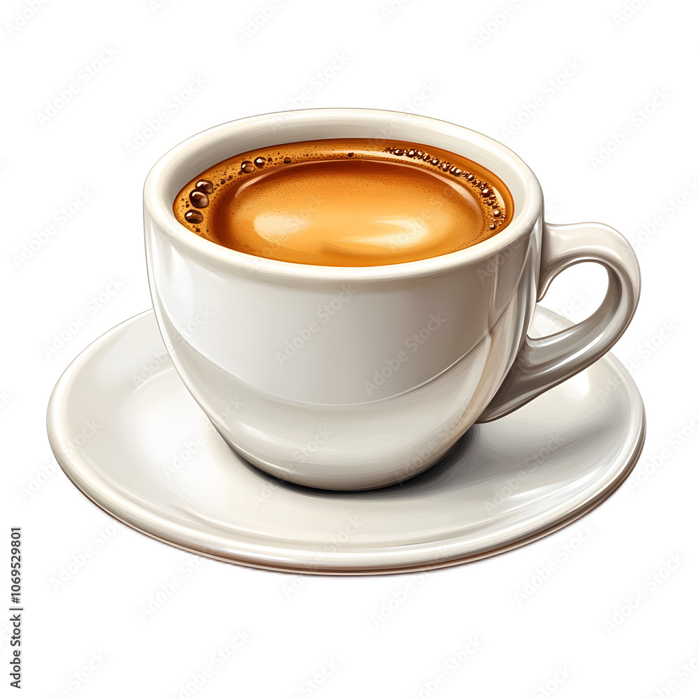 Freshly Brewed Coffee in a White Ceramic Cup Freshly Brewed Coffee in a White Ceramic Cup