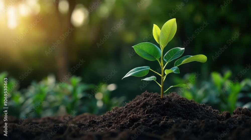 Young Plant Growth in a Vibrant Green Environment Young Plant Growth in a Vibrant Green Environment