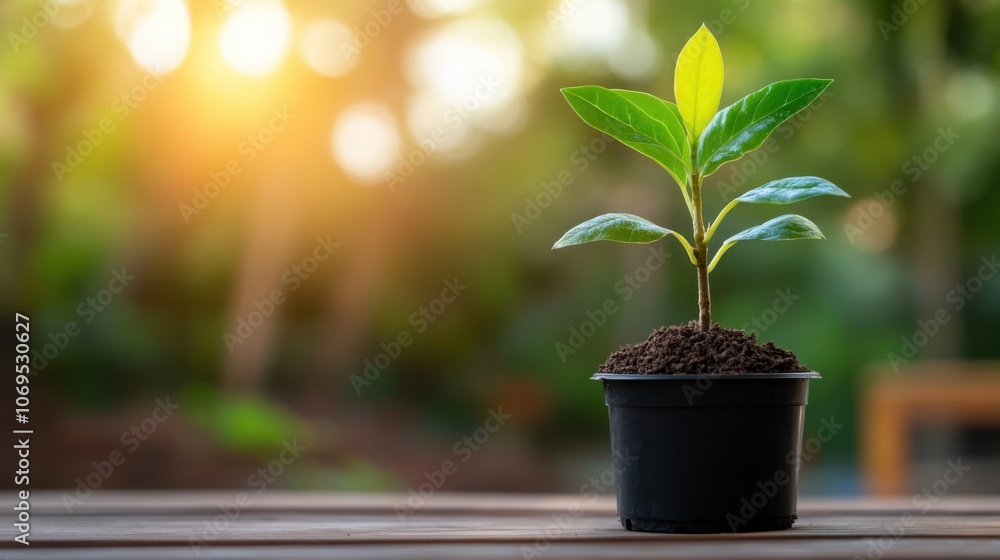 Young Plant Growth Under Greenhouse Effect Sunlight Young Plant Growth Under Greenhouse Effect Sunlight