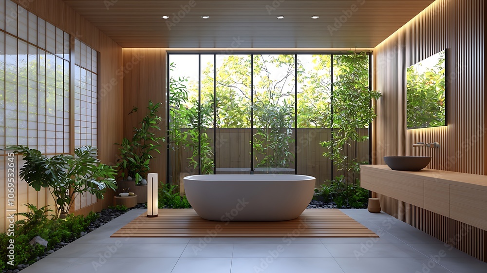 Transform your space with a serene and modern bathroom design featuring natural elements Transform your space with a serene and modern bathroom design featuring natural elements