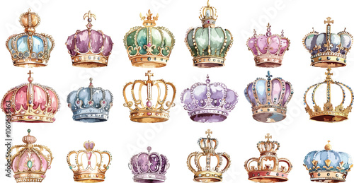 crown watercolor clipart