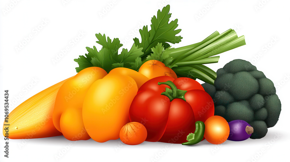 Vibrant vegetable medley featuring yellow squash, bell peppers, tomatoes, and broccoli, showcasing colorful array of fresh produce. Perfect for healthy meals! Vibrant vegetable medley featuring yellow squash, bell peppers, tomatoes, and broccoli, showcasing colorful array of fresh produce. Perfect for healthy meals!