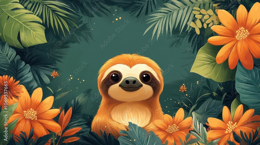 a cheerful cartoon sloth cartoon banner, with a playful design inviting text space, embodying a laid-back vibe and perfect for promotional or fun projects a cheerful cartoon sloth cartoon banner, with a playful design inviting text space, embodying a laid-back vibe and perfect for promotional or fun projects