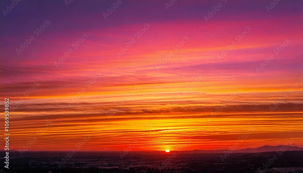 夕日 赤オレンジ 海空グラデーション 美しさ 静寂 自然光景 地平線 景色静けさ トワイライト黄昏 サンセット ビーチ 柔らかさカラー 魅惑