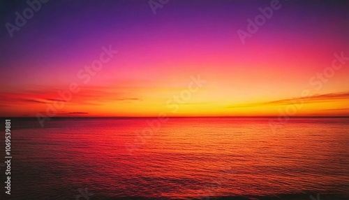 夕日 赤オレンジ 海空グラデーション 美しさ 静寂 自然光景 地平線 景色静けさ トワイライト黄昏 サンセット ビーチ 柔らかさカラー 魅惑