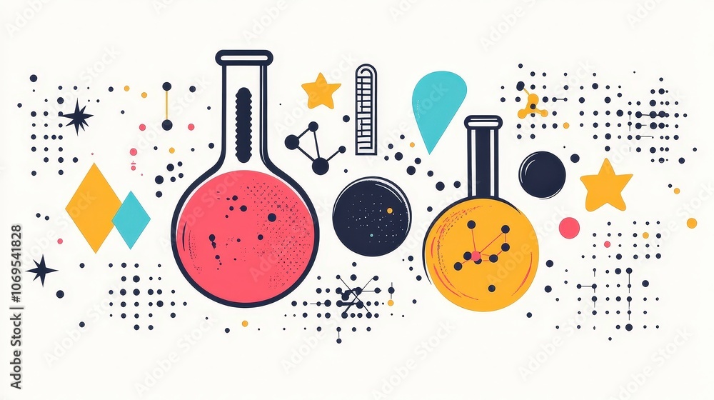 Obraz premium Colorful Science Education Graphic Design