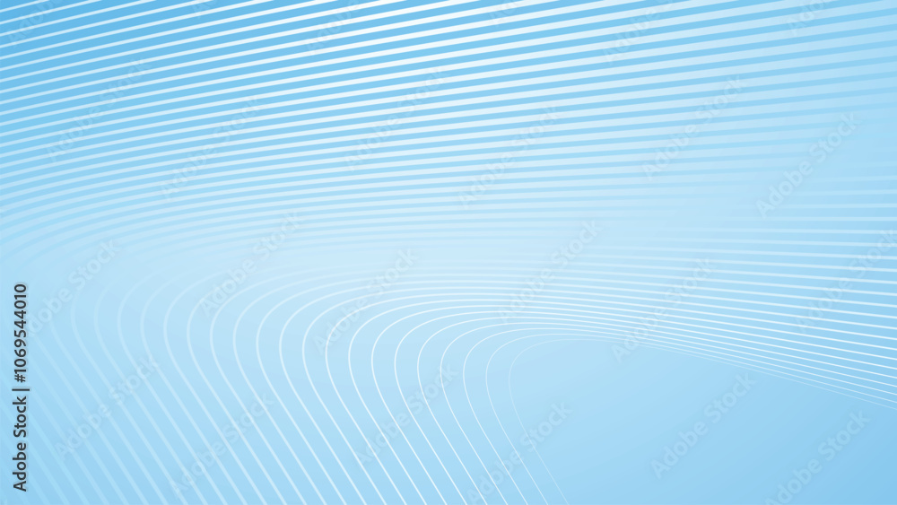 Blue white gradient abstract background with curve stripes line for backdrop