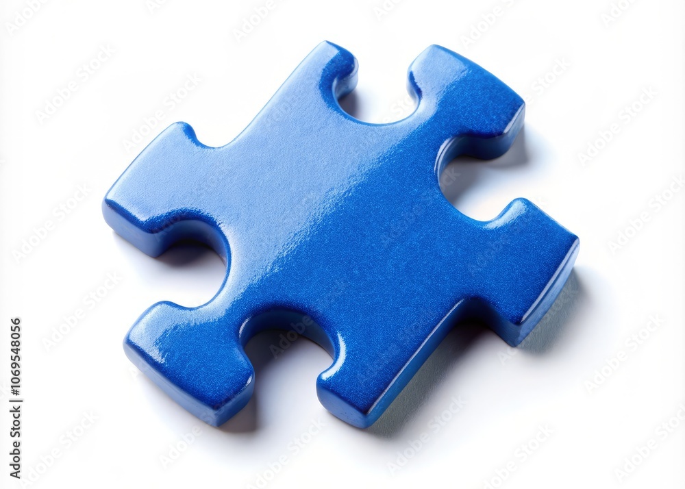 Isolated Blue Puzzle Piece on White Background for Conceptualizing Solutions in Jigsaw Puzzles and Problem-Solving Visuals Isolated Blue Puzzle Piece on White Background for Conceptualizing Solutions in Jigsaw Puzzles and Problem-Solving Visuals