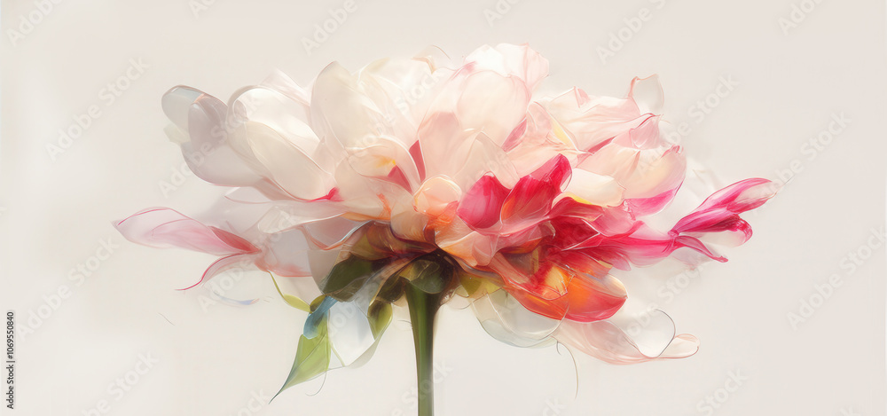 Fototapeta premium Ethereal blooms: dreamy abstract floral art in soft pastels