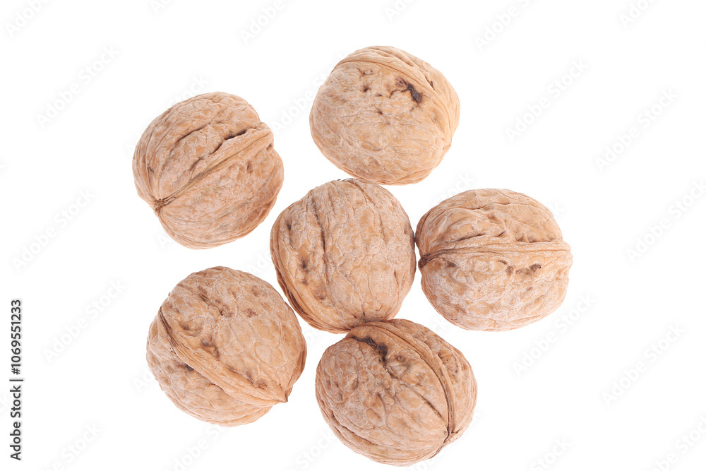 Walnuts are isolated on a white background, Walnuts are isolated on a white background,