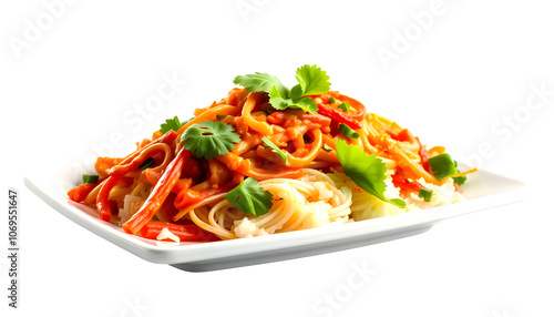 Americanized Thai Food highlighted by white, png photo