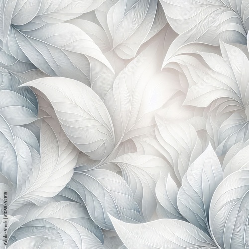 white leaf background seamless