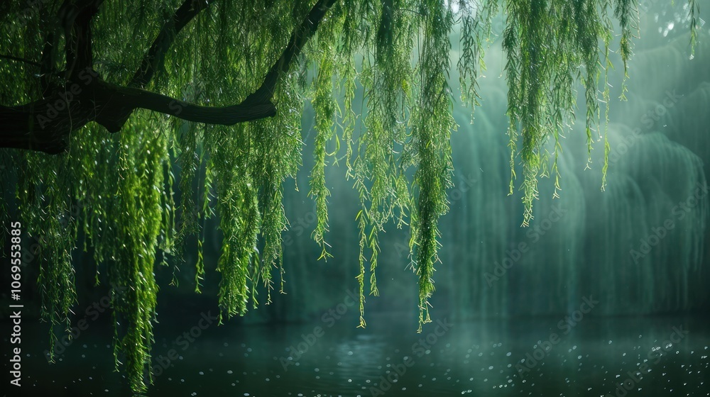 Fototapeta premium Weeping Willow Over Water
