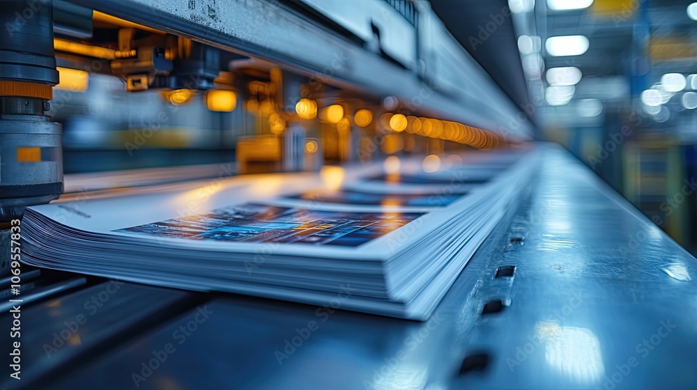 A printed brochure with saddle stitching illustrates the production processes in the printing industry, from design to finished product. A printed brochure with saddle stitching illustrates the production processes in the printing industry, from design to finished product.