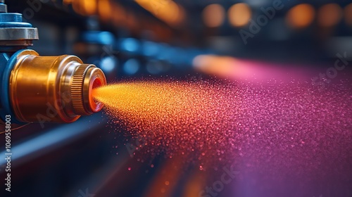 A product spray showcases powder coating technology, ideal for industrial applications and protective finishes.