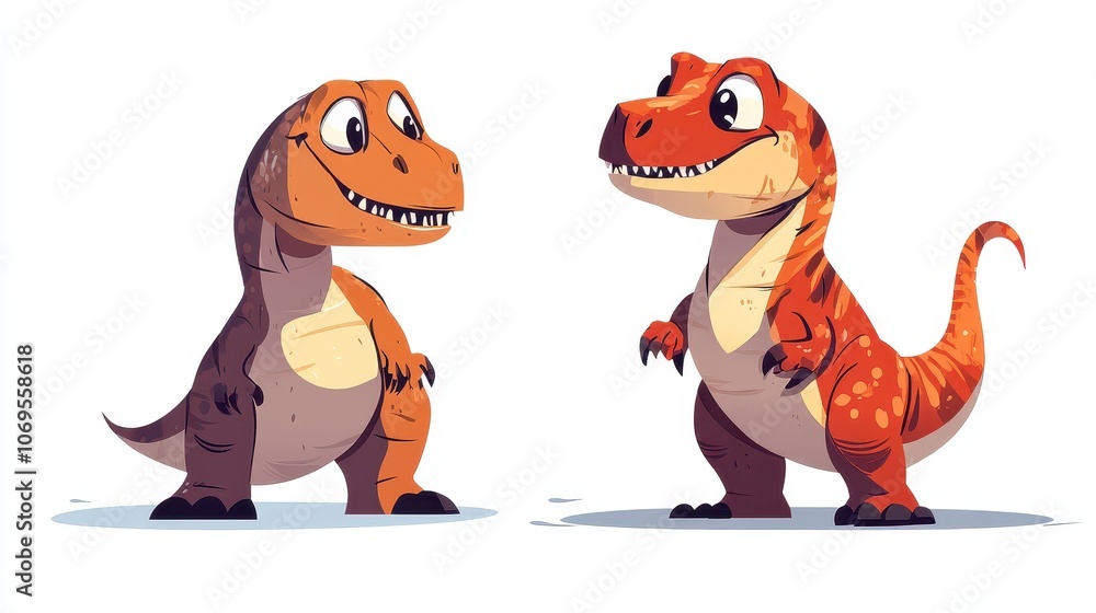 Fototapeta premium Dinosaur reptile cartoon animal.