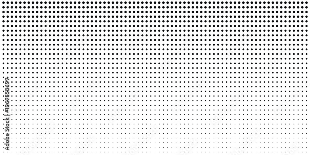 Halftone gradient. Dotted gradient, smooth dots spraying and halftones dot background seamless horizontal geometric pattern vector template set. Halftone gradient. Dotted gradient, smooth dots spraying and halftones dot background seamless horizontal geometric pattern vector template set.