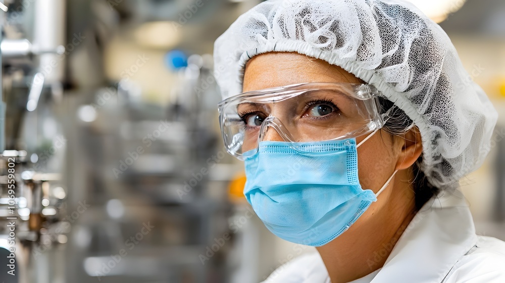 Portrait of a Factory Worker Carefully Inspecting a Piece of Industrial Machinery with a Focus on Occupational Safety and Precision during the Manufacturing Process Portrait of a Factory Worker Carefully Inspecting a Piece of Industrial Machinery with a Focus on Occupational Safety and Precision during the Manufacturing Process
