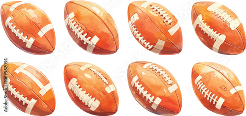 football watercolor clipart