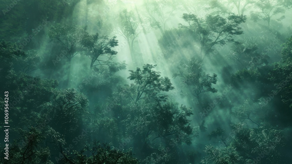 A mystical fog drifts through the trees giving the illusion of floating above the forest floor in this otherworldly rainforest. A mystical fog drifts through the trees giving the illusion of floating above the forest floor in this otherworldly rainforest.