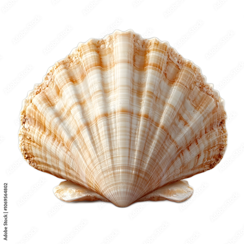 Beautiful Scallop Shell Isolated on White Background Beautiful Scallop Shell Isolated on White Background