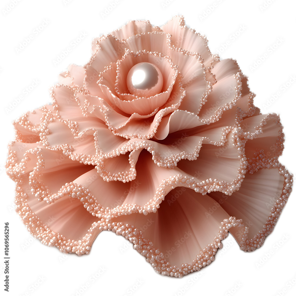 Elegant Pink Rose with Pearl Detail in Soft Light Elegant Pink Rose with Pearl Detail in Soft Light