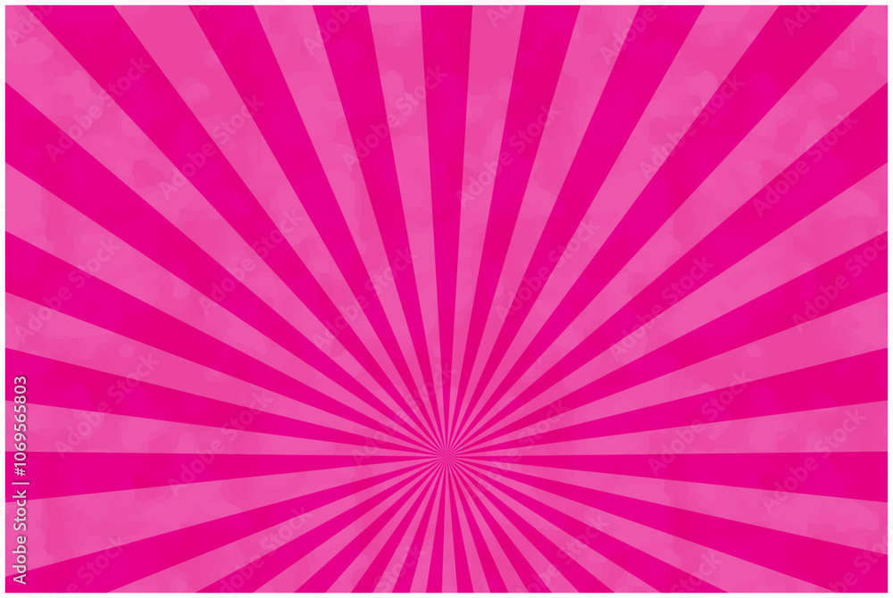 Obraz premium 水彩風シンプルな集中線・ピンク