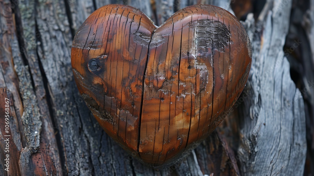 Wooden heart on the old wooden background. Valentine's Day. Wooden heart on the old wooden background. Valentine's Day.