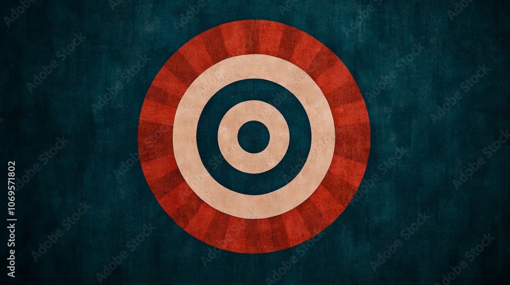 A red, white, and blue concentric circle target on a dark blue grunge background. A red, white, and blue concentric circle target on a dark blue grunge background.