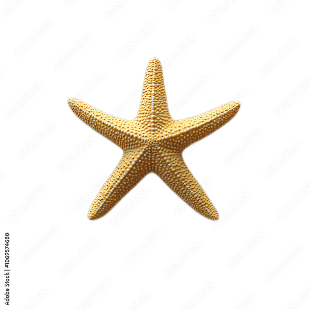 Yellow Starfish on White Background Yellow Starfish on White Background