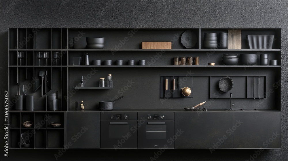 Modern Black Kitchen Design with Minimalist Features Modern Black Kitchen Design with Minimalist Features